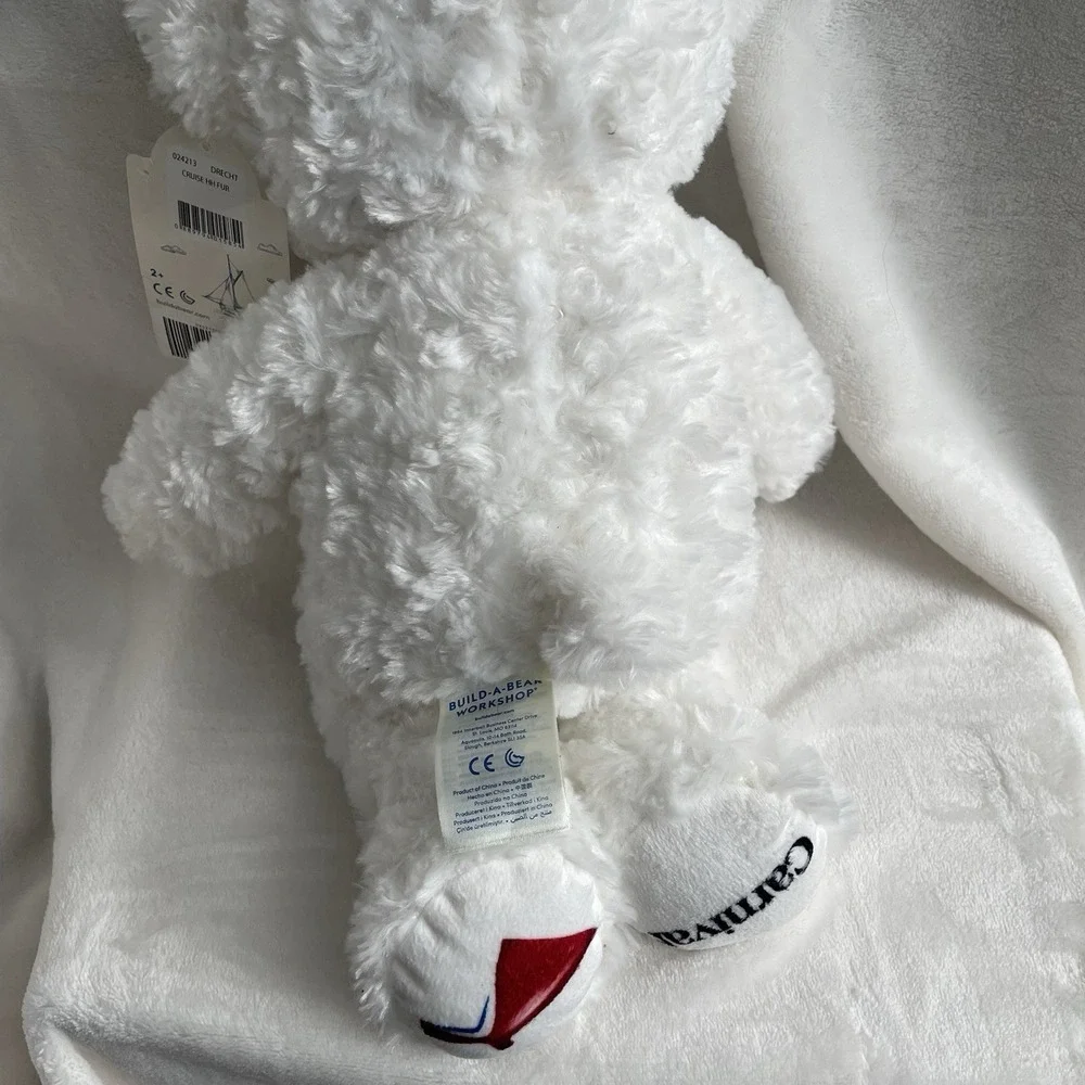 Build A Bear Carnival Cruise Ship Plush Bear Logo Red & White Stuffed Animal